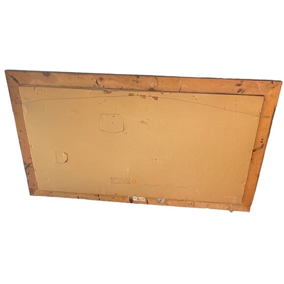 1960s 1970s Velvet Vintage Hand Painted Pirate Ship Nautical Ship Scene Art In O - Picture 8 of 11